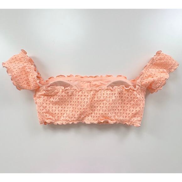 Seafolly Havana Cold Shoulder Bandeau Top Size US 10 Peach Resort Vacation Beach - Picture 3 of 10